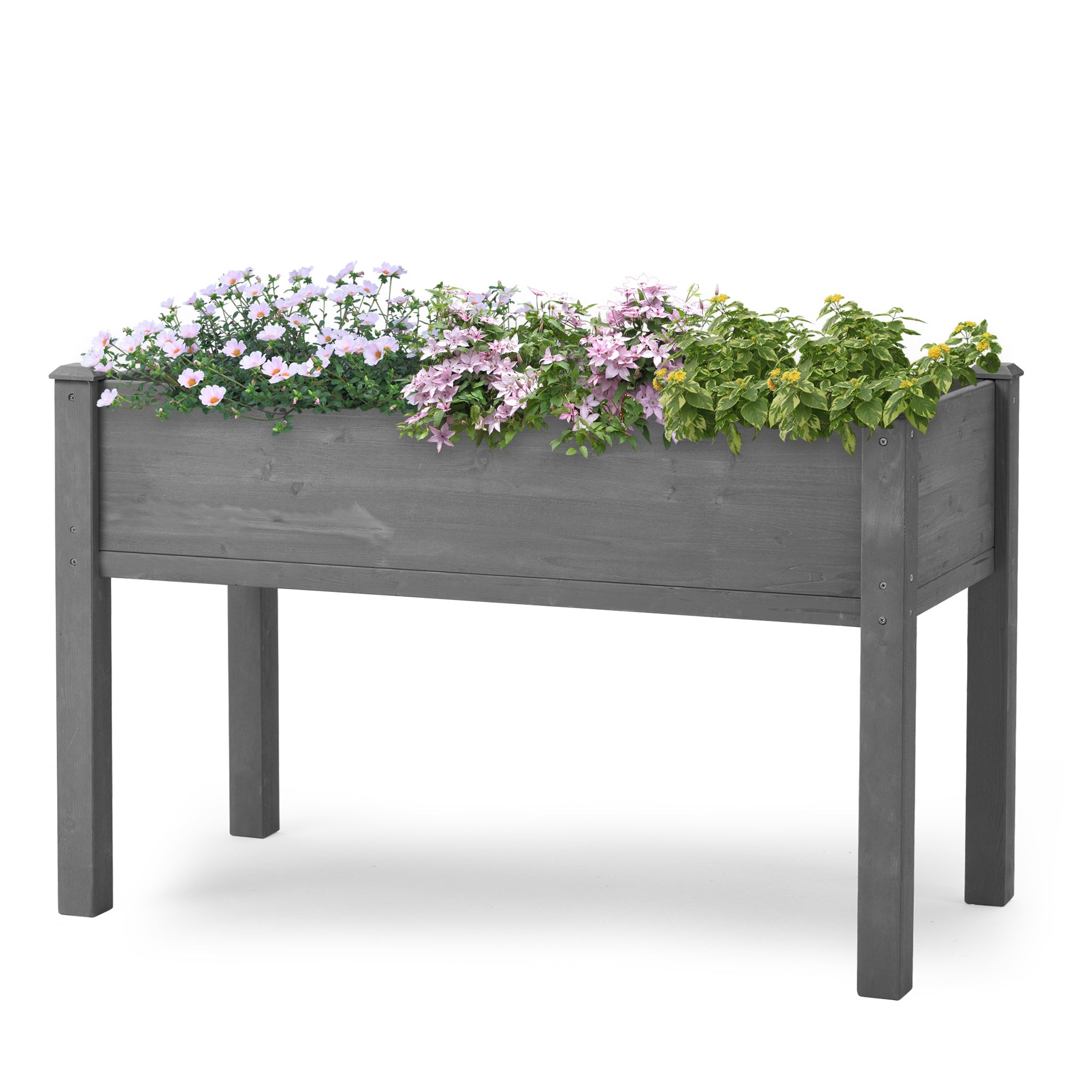 Raised Garden Bed with Legs, Elevated Wooden Planter Box for Outdoor Plants--1