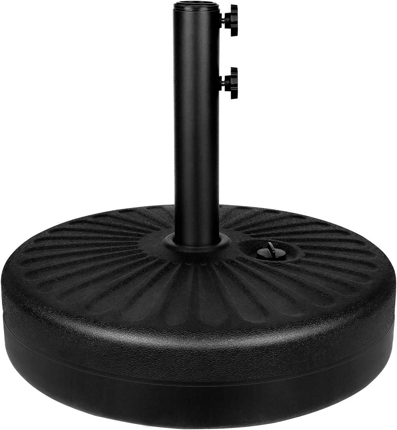 Simple Deluxe 20" Heavy Duty Patio Market Umbrella Stand with Steel Holder Water Filled for Outdoor, Lawn, Garden, 20inch, Round Base--1