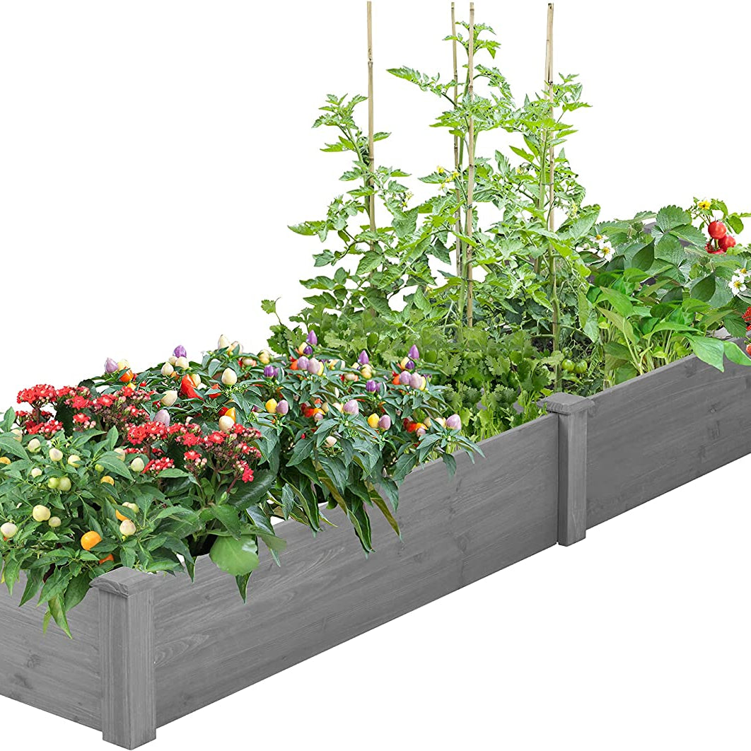 Over Ground Raised Garden Bed 96x28x10'', Large Long Planter Box for Outdoor, Tool-Free Assembly--1