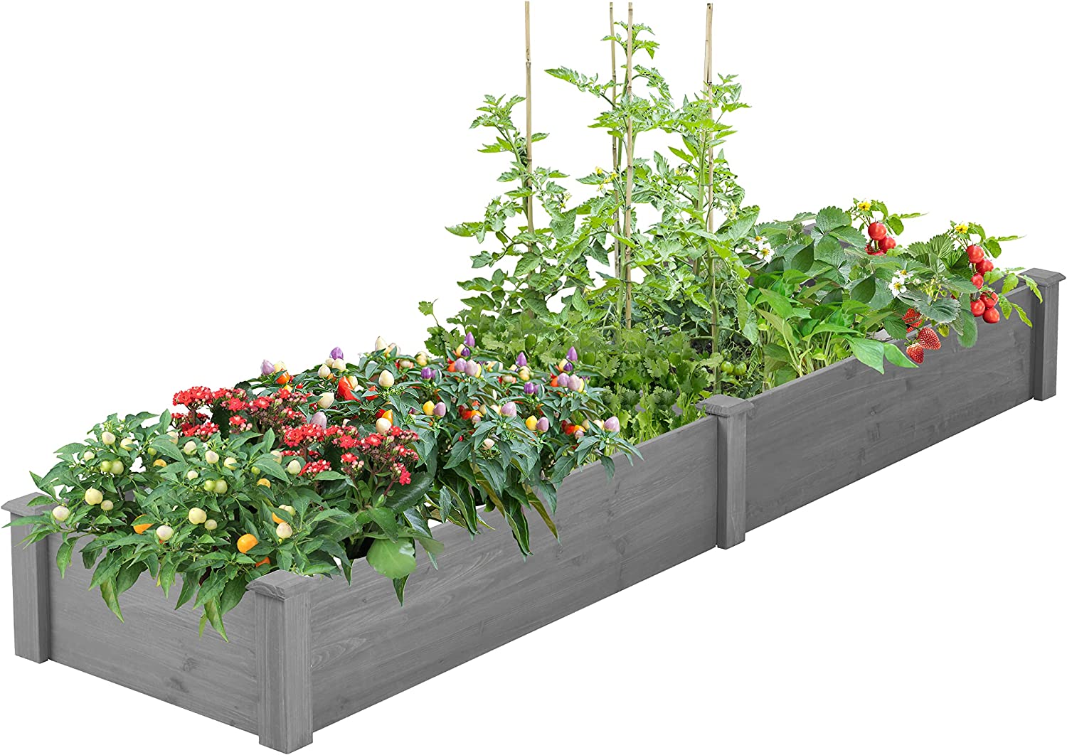 Over Ground Raised Garden Bed 96x28x10'', Large Long Planter Box for Outdoor, Tool-Free Assembly--1