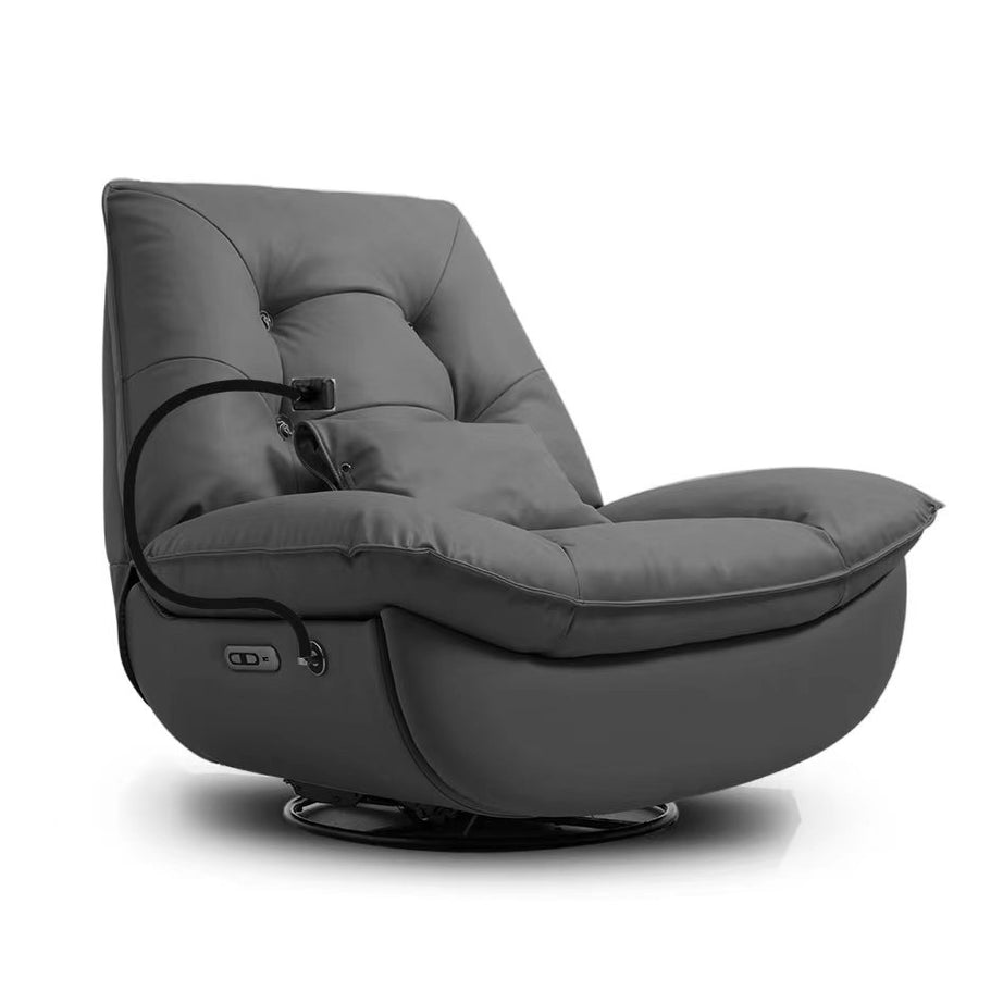 smart multifunction recliner chair electric grey  feather--1