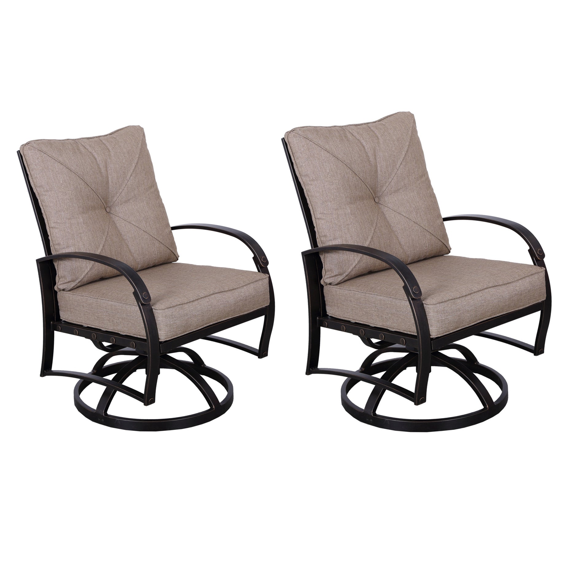 Modern Dining Swivel Chair With Back and Seat Cushion, Set of 2--1