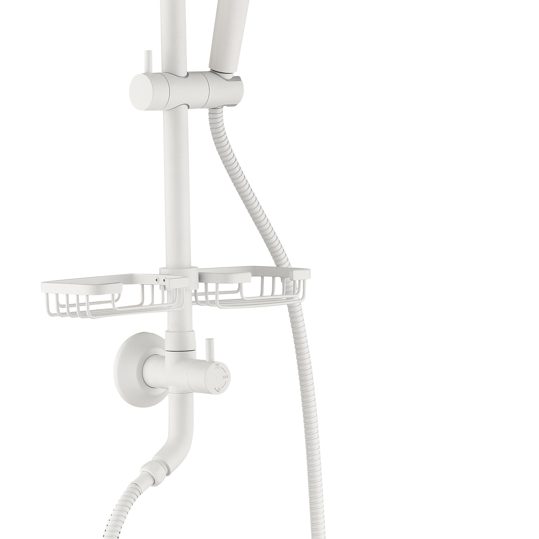 ShowerSpas Shower System, with 10" Rain Showerhead, 4-Function Hand Shower, Adjustable Slide Bar and Soap Dish,--1