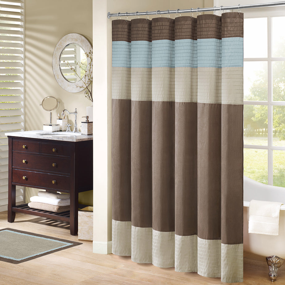 Faux Silk Shower Curtain--1