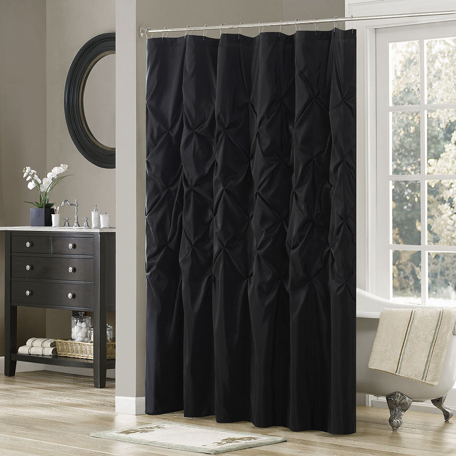 Tufted Semi-Sheer Shower Curtain--1