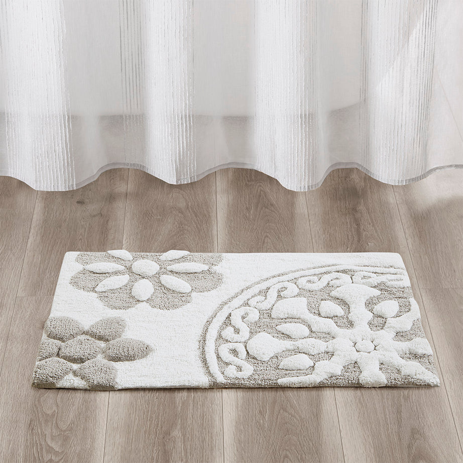 Medallion Cotton Tufted Bath Rug--1