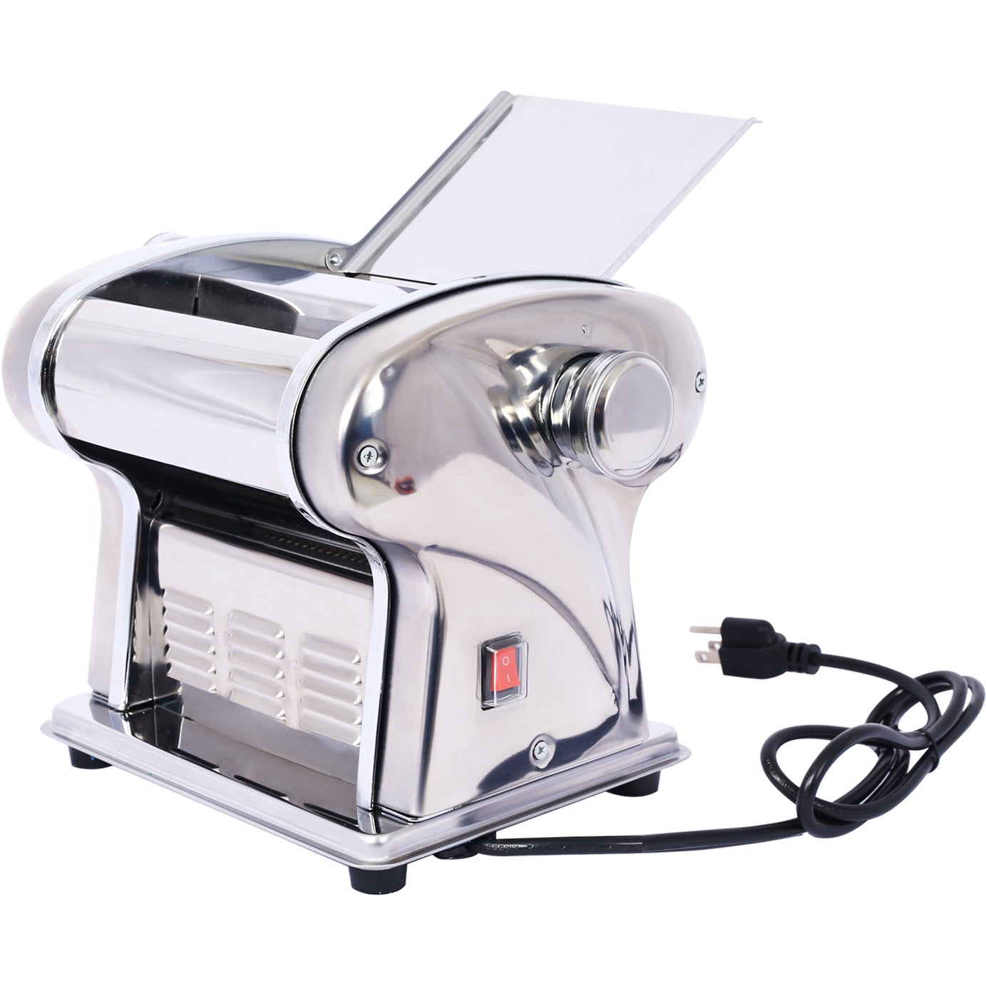 Electric Pasta Maker Noodle Maker Pasta Making Machine Dough Roller Cutter Thickness Adjustable Stainless Steel US 110V 135w one blade 2.5mm round noodle--1