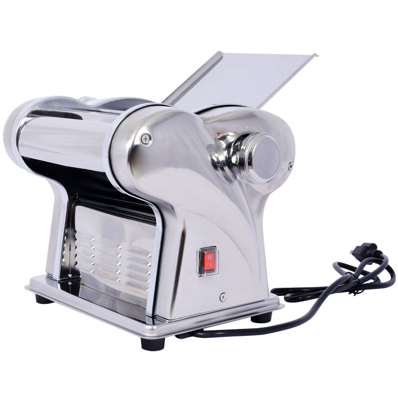 Electric Pasta Maker Noodle Maker Pasta Making Machine Dough Roller Cutter Thickness Adjustable Stainless Steel US 110V 135w 2 Blades Type 1.5mm round noodle+4mm flat noodle--1