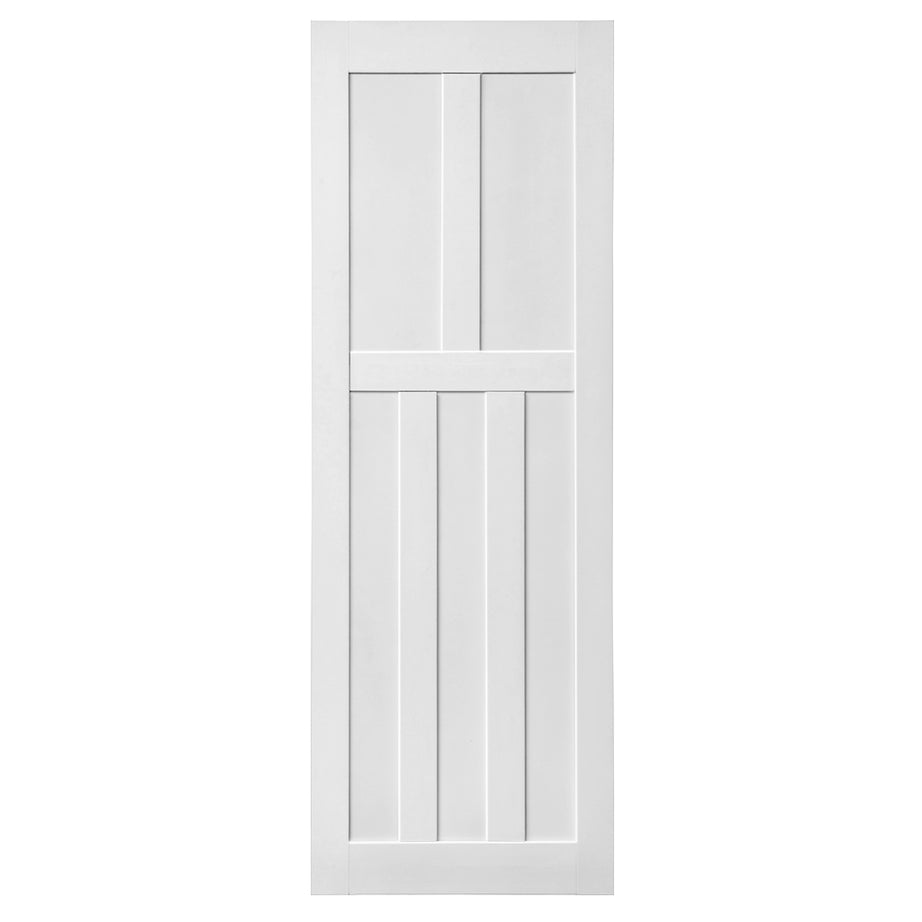 CRAZY ELF 28" x 84" Five Panel Real Primed Door Slab, DIY Panel Door, Modern Interior Barn Door, Moisture-proof, Anti-deformation, Pre-Drilled Ready to Assemble, Suitable for Pre-hung and Barn Door--1