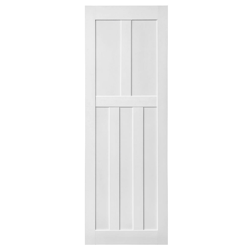 CRAZY ELF 28" x 84" Five Panel Real Primed Door Slab, DIY Panel Door, Modern Interior Barn Door, Moisture-proof, Anti-deformation, Pre-Drilled Ready to Assemble, Suitable for Pre-hung and Barn Door--1