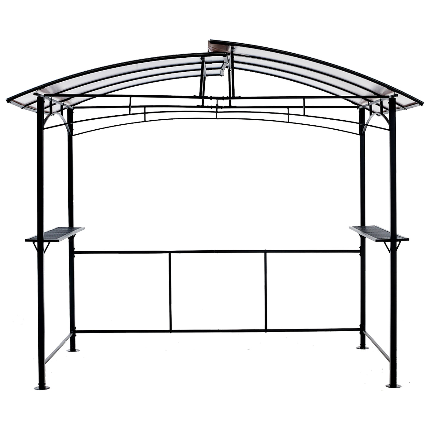 Grill gazebo 8x5ft,outdoor patio canopy,BBQ shelter with steel Hardtop and side shelves--1