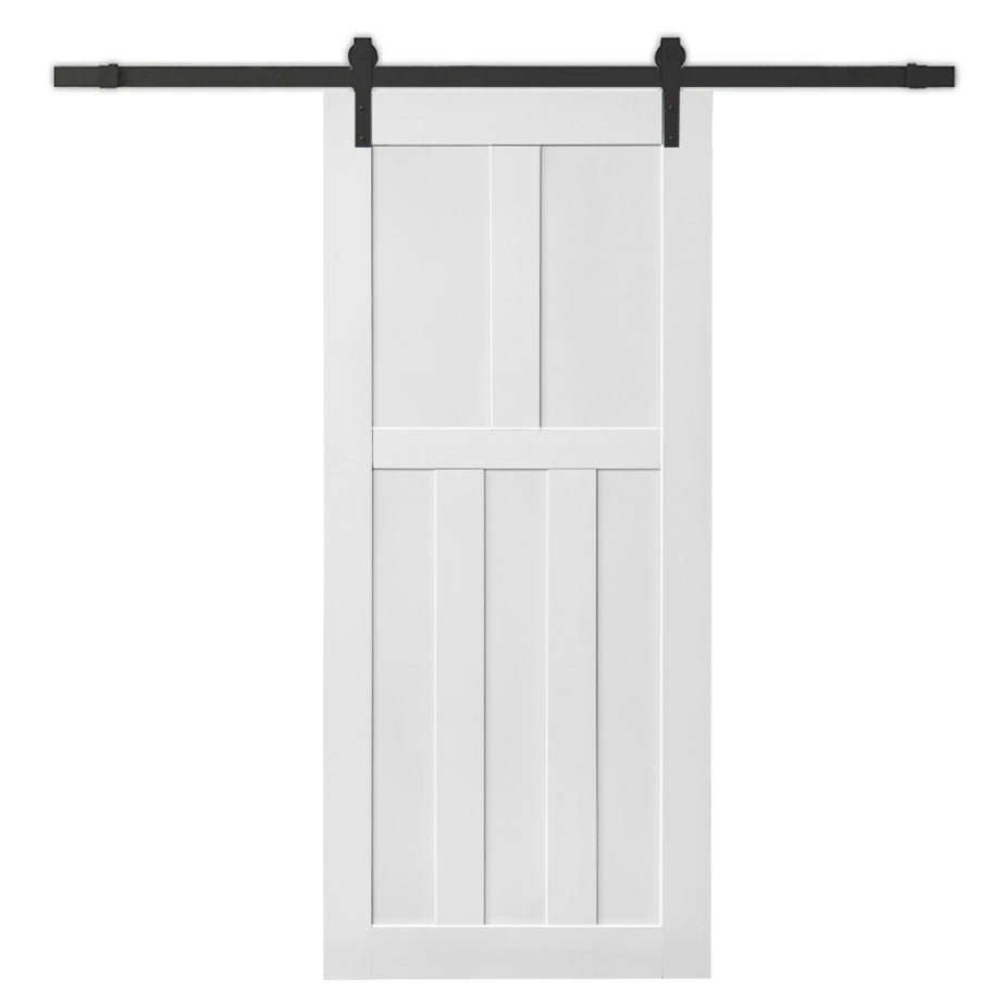 CRAZY ELF 32" x 84" Five Panel Real Primed Door Slab, DIY Panel Door, Modern Interior Barn Door, Moisture-proof, Anti-deformation, Pre-Drilled Ready to Assemble, Suitable for Pre-hung and Barn Door--1