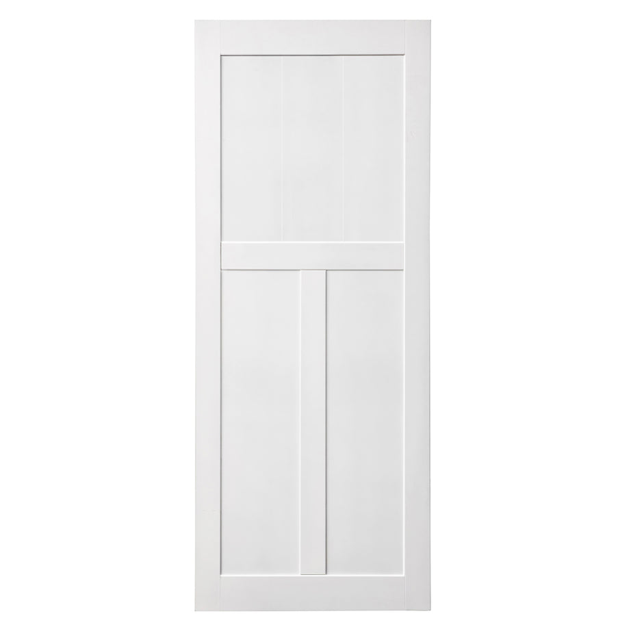 CRAZY ELF 36" x 80" "T" Style Real Primed Door Slab, DIY Panel Door, Modern Interior Barn Door, Water-proof, Anti-deformation, Pre-Drilled Ready to Assemble, Suitable for Pre-hung Door and Barn Door--1