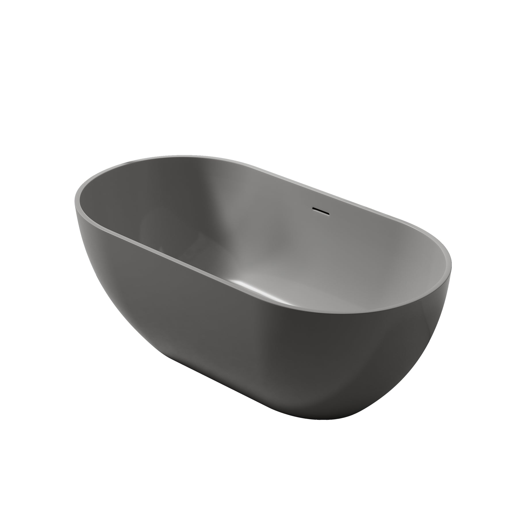 59inch Dark grey solid surface bathtub for bathroom--1