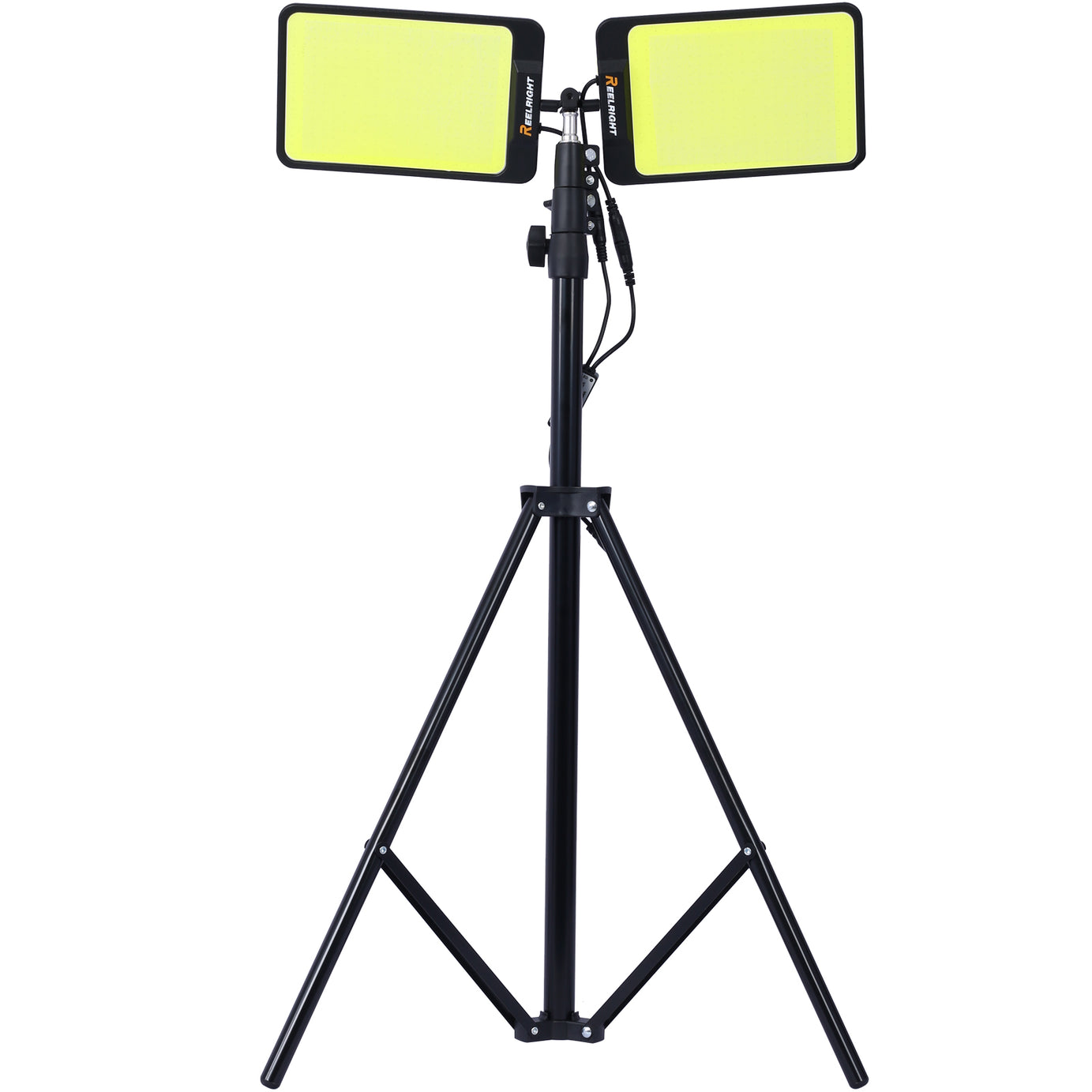 LED Work Light with Stand, 11200 Lumen Dual-Head Tripod Lights Construction, Outdoor Construction Light Stand Portable stand work light with Remote, Waterproof Versatility Light for Jobsite Backyard--1