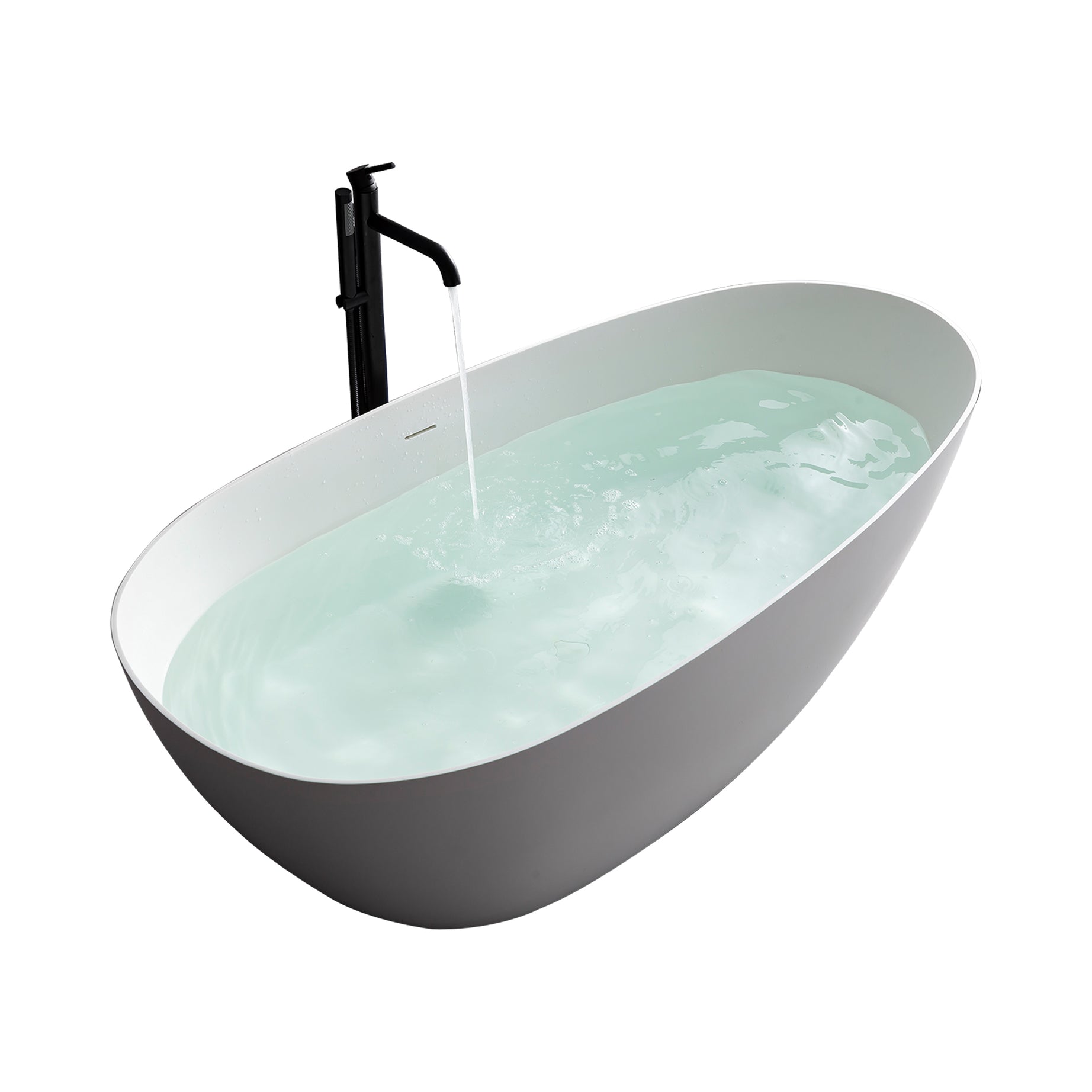 1500mm small size solid surface stone Bathroom freestand bathtub--1