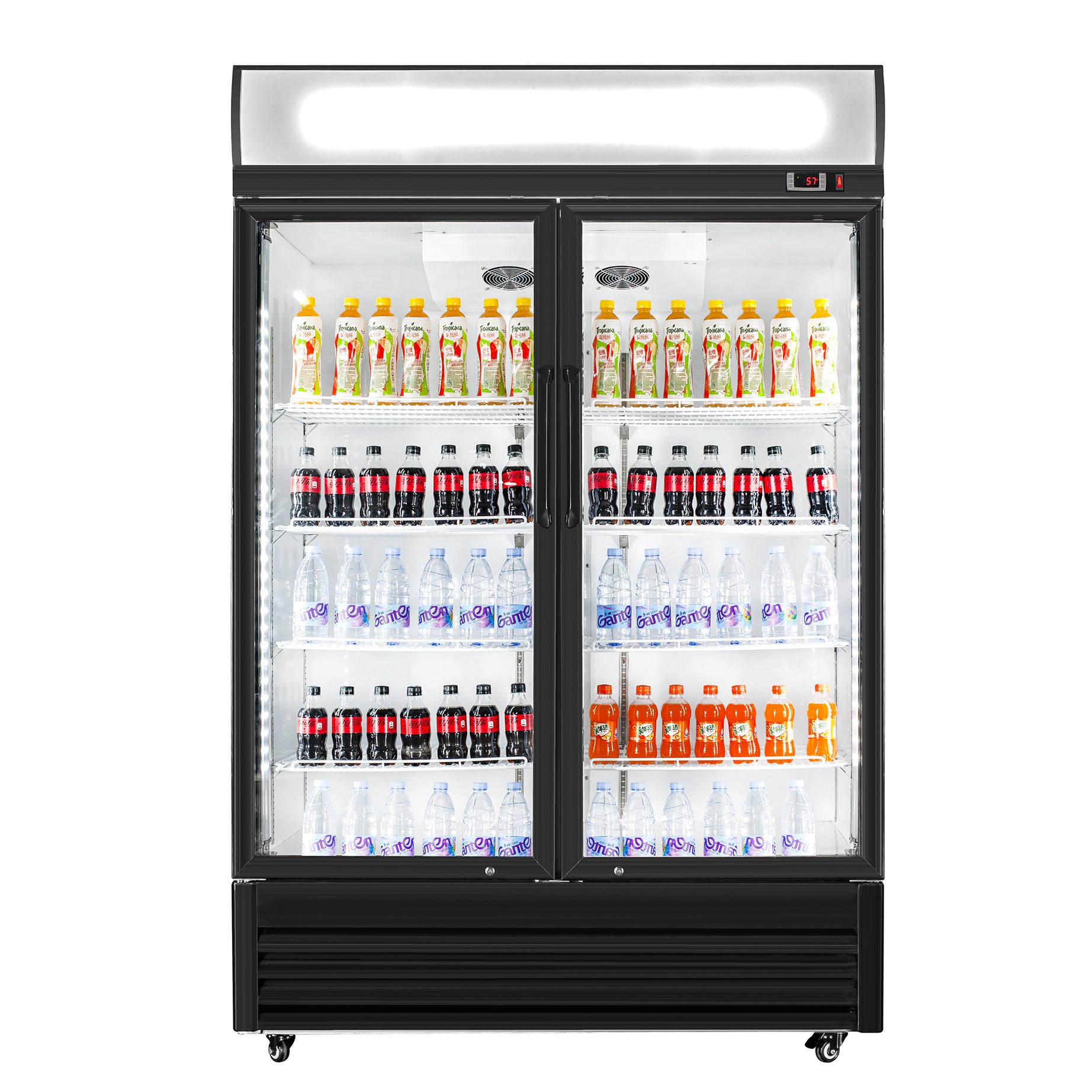 Fricool 51" Glass Door Merchandiser Refrigerator Beverage Cooler with Swing door--1