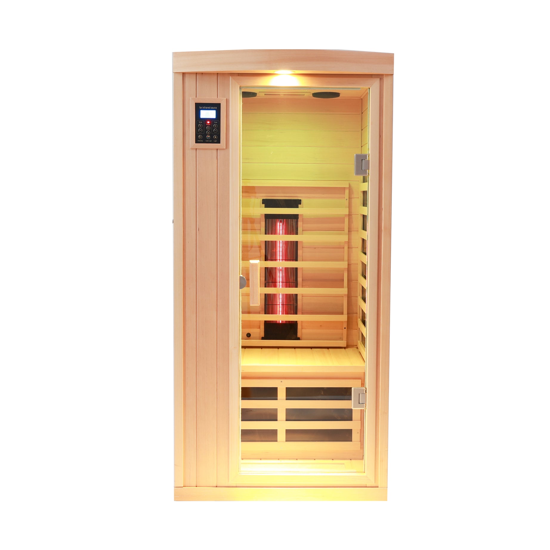 One-person hemlock sauna room Far infrared plus ceramic tube heating Indoor sauna room for one person--1