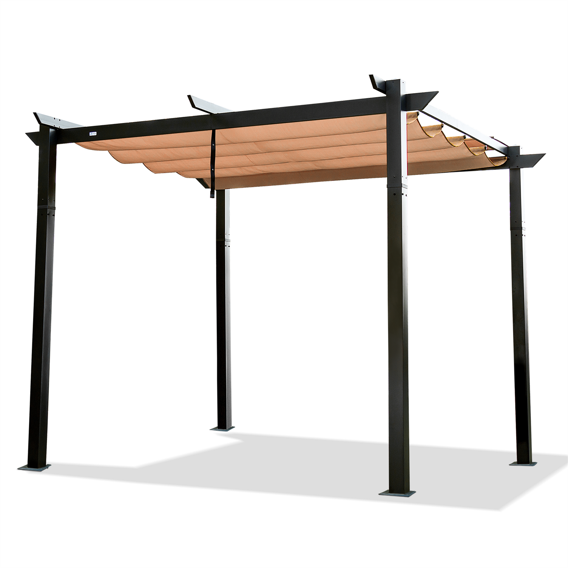 Outdoor Retractable Pergola with Weather-Resistant Canopy Aluminum Garden Pergola Patio Grill Gazebo for Courtyard--1