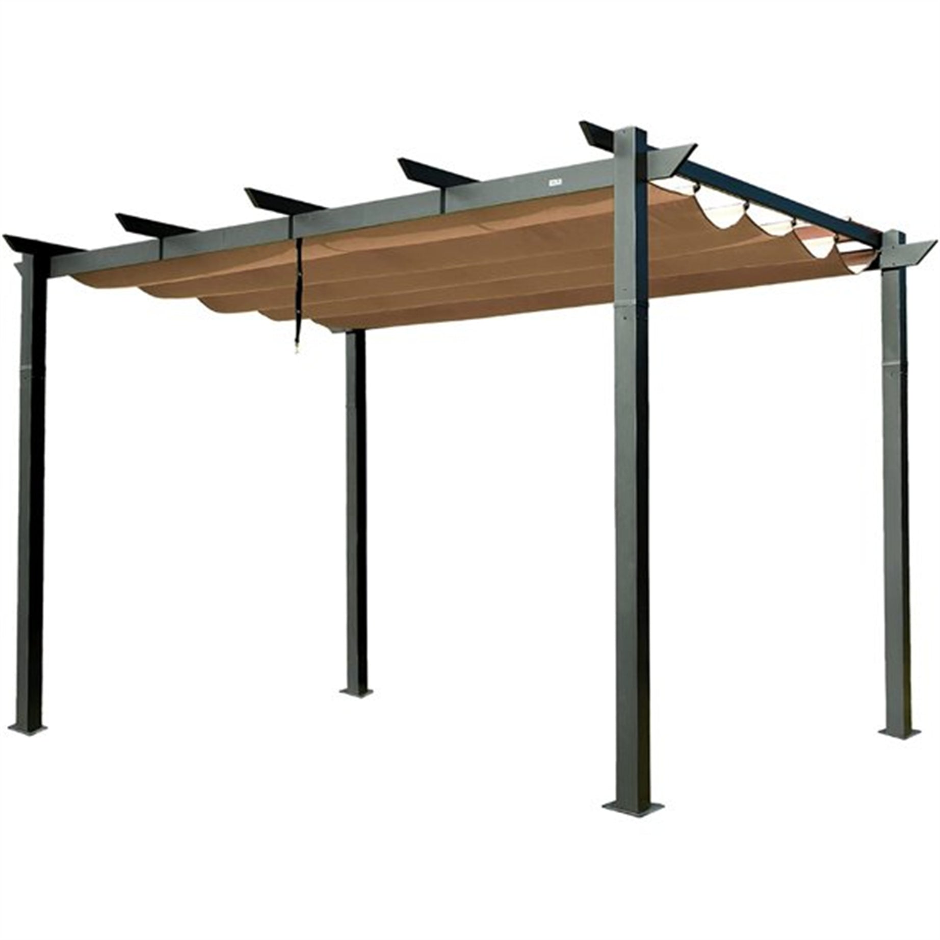 Outdoor Retractable Pergola with Weather-Resistant Sun Shade Canopy, Aluminum Pergola Gazebo for BBQ, Party, Wedding, Patio, Backyard, Deck, Garden--1