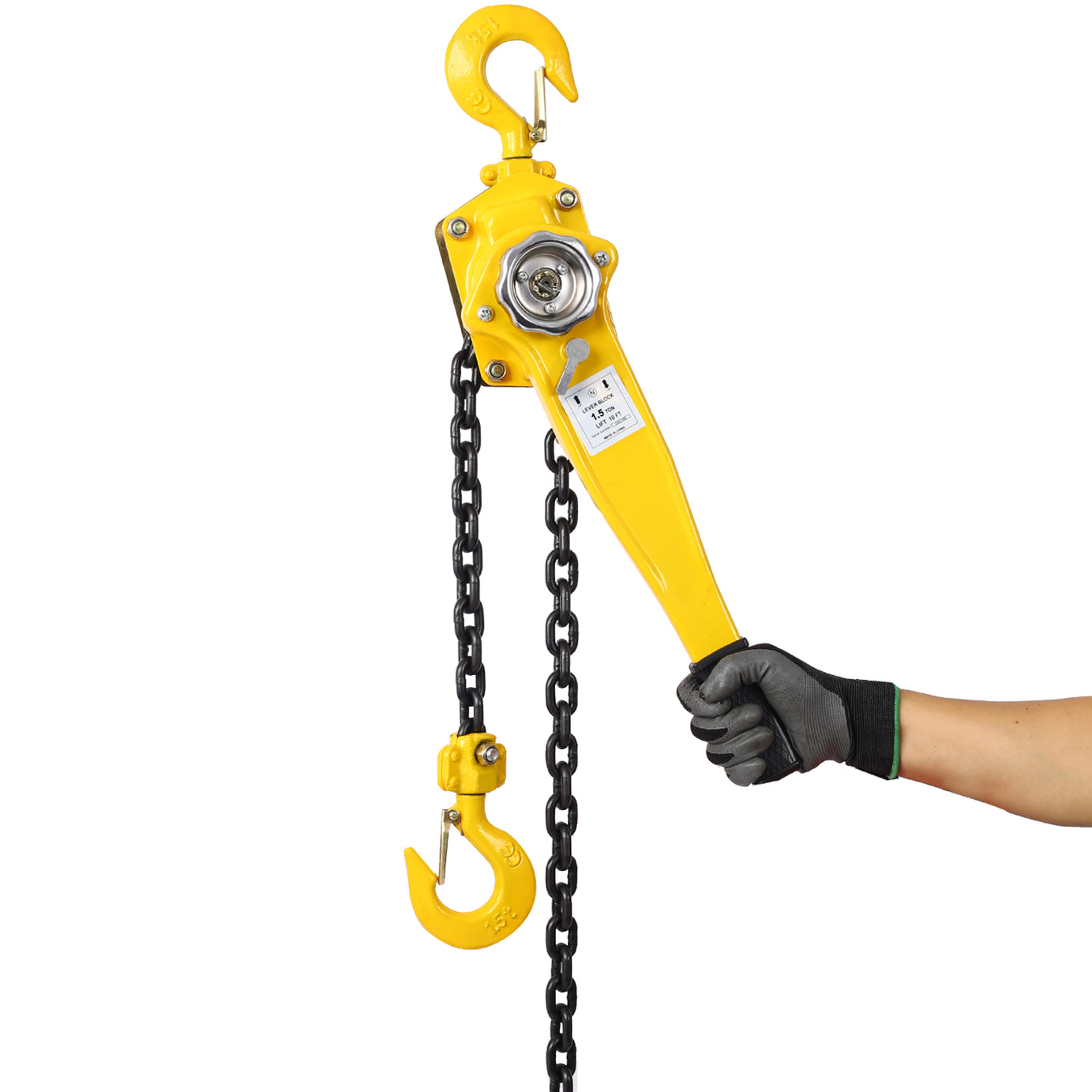 Lever Chain Hoist 3/4 Ton 1650LBS Capacity 10 FT Chain Come Along with Heavy Duty Hooks Ratchet Lever Chain Block Hoist Lift Puller--1