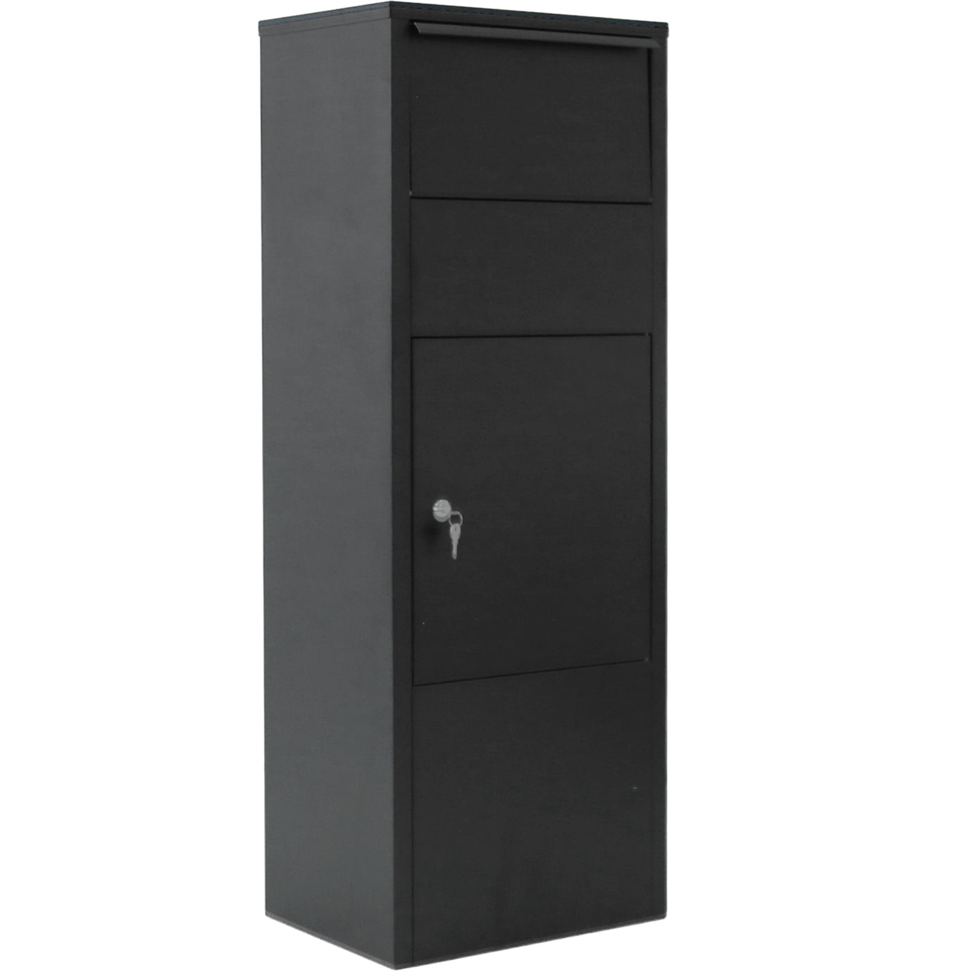 Large Package Delivery Parcel Mail Drop Box for Black, 10.5" x 15.5" x 41.30",with Lockable Storage Compartment Heavy Duty Weatherproof for Express Mail Delivery for Home & Business Use--1