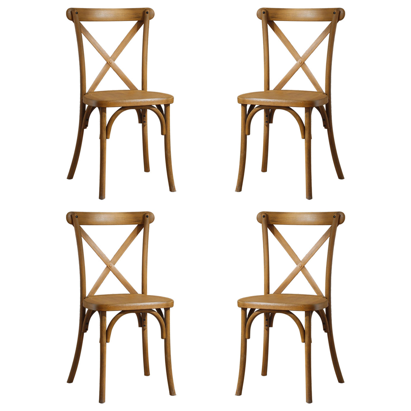 4-Pack Resin X-Back Chair,Natural Mid Century Chair Modern Farmhouse Cross Back Chair for Kitchen  Natural--1