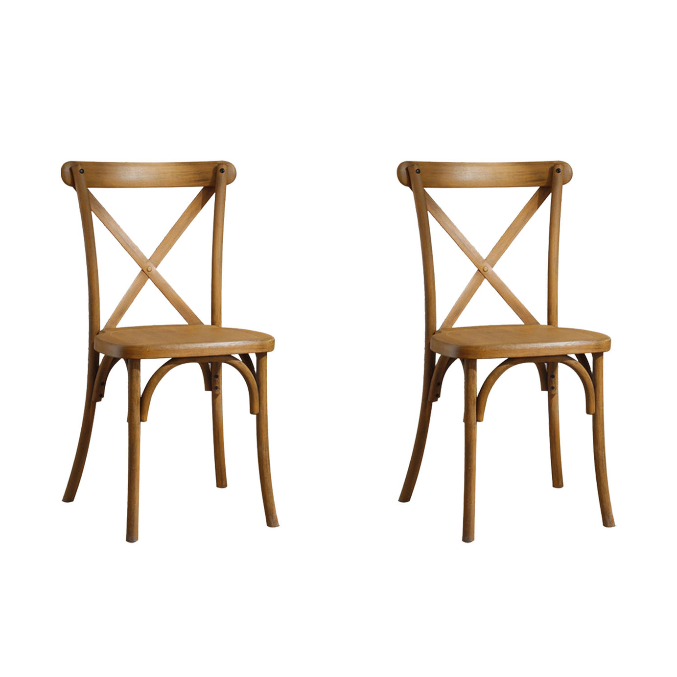 2-Pack Resin X-Back Chair Dining Chair Furniture 2-Pack, Retro Natural Mid Century Chair Modern Farmhouse Cross Back Chair , Natural--1