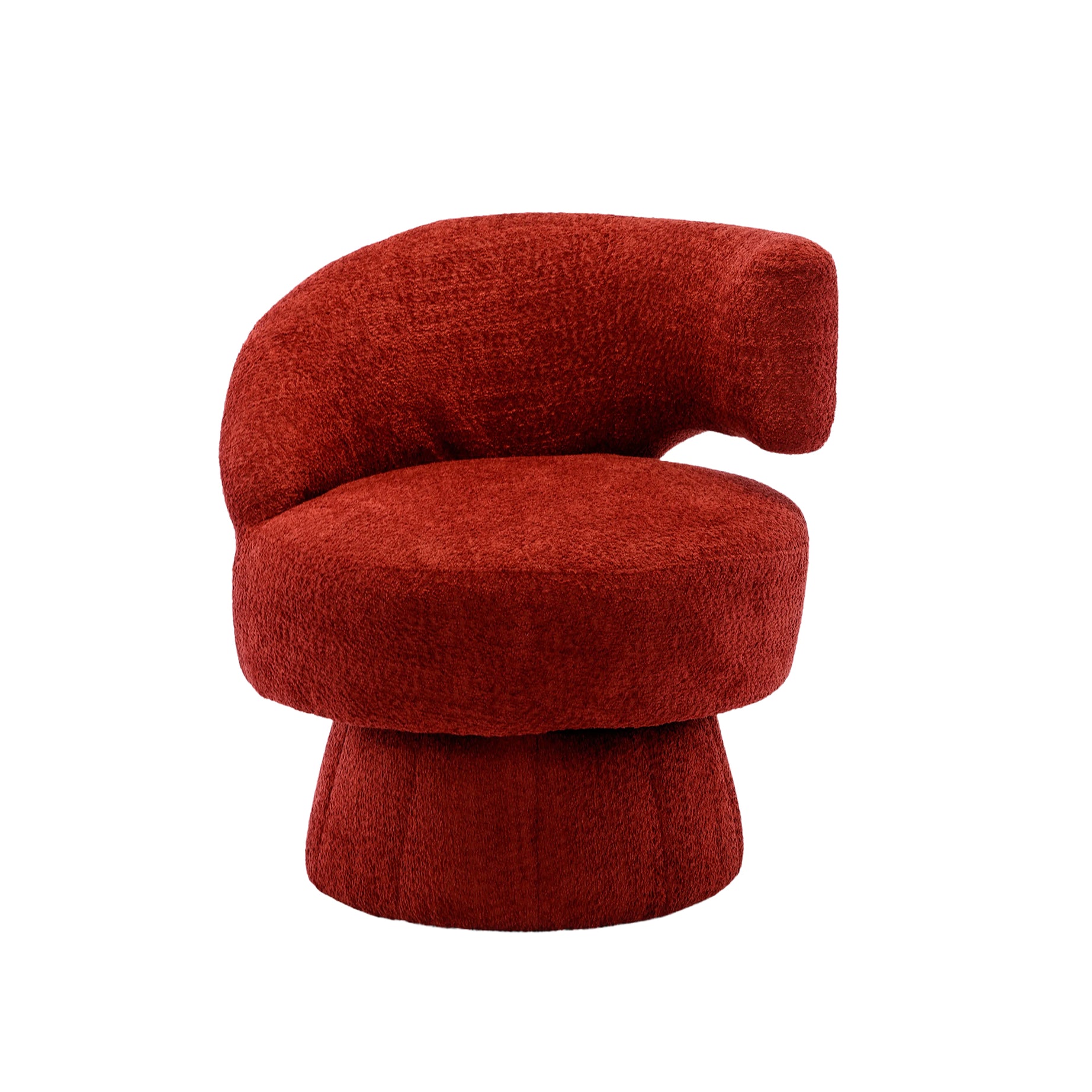 360 Degree Swivel Cuddle Barrel Accent  Chairs, Round Armchairs with Wide Upholstered, Fluffy  Fabric Chair for Living Room, Bedroom, Office, Waiting Rooms--9