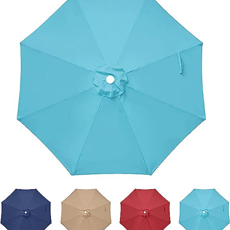 9' Patio Umbrella Replacement Canopy Outdoor Table Market Yard Umbrella Replacement Top Cover, Turquoise--1