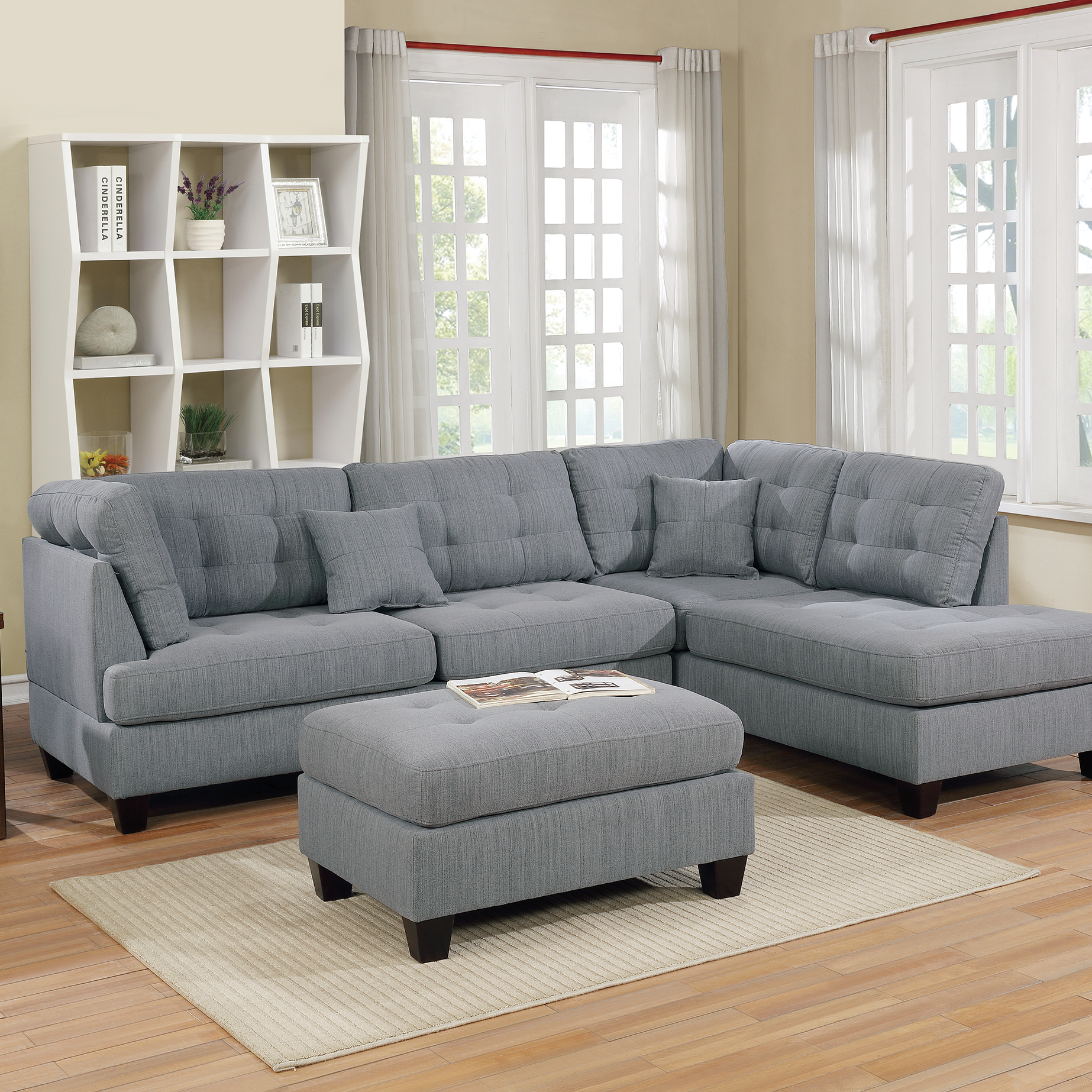 3-PCS SECTIONAL in Gray--1