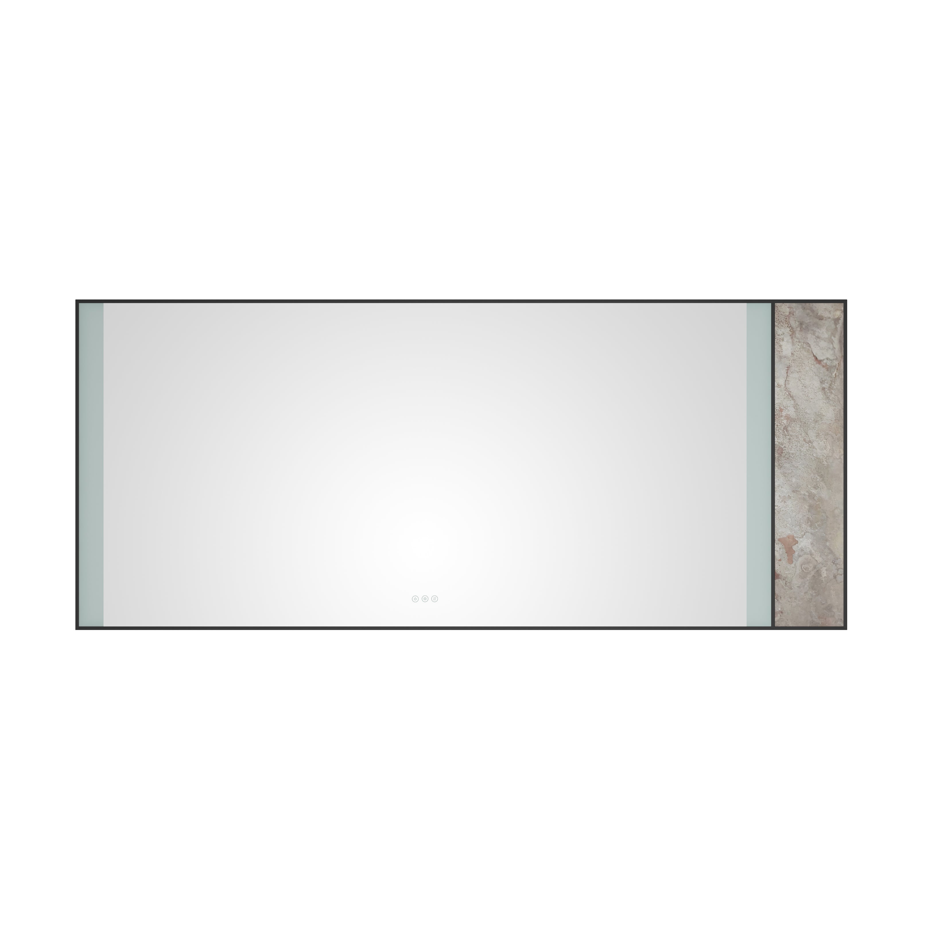 84x 36Inch LED Mirror Bathroom Vanity Mirror with Back Light, Wall Mount Anti-Fog Memory Large Adjustable Vanity Mirror Natural stone decoration decoration follows LED changes--1