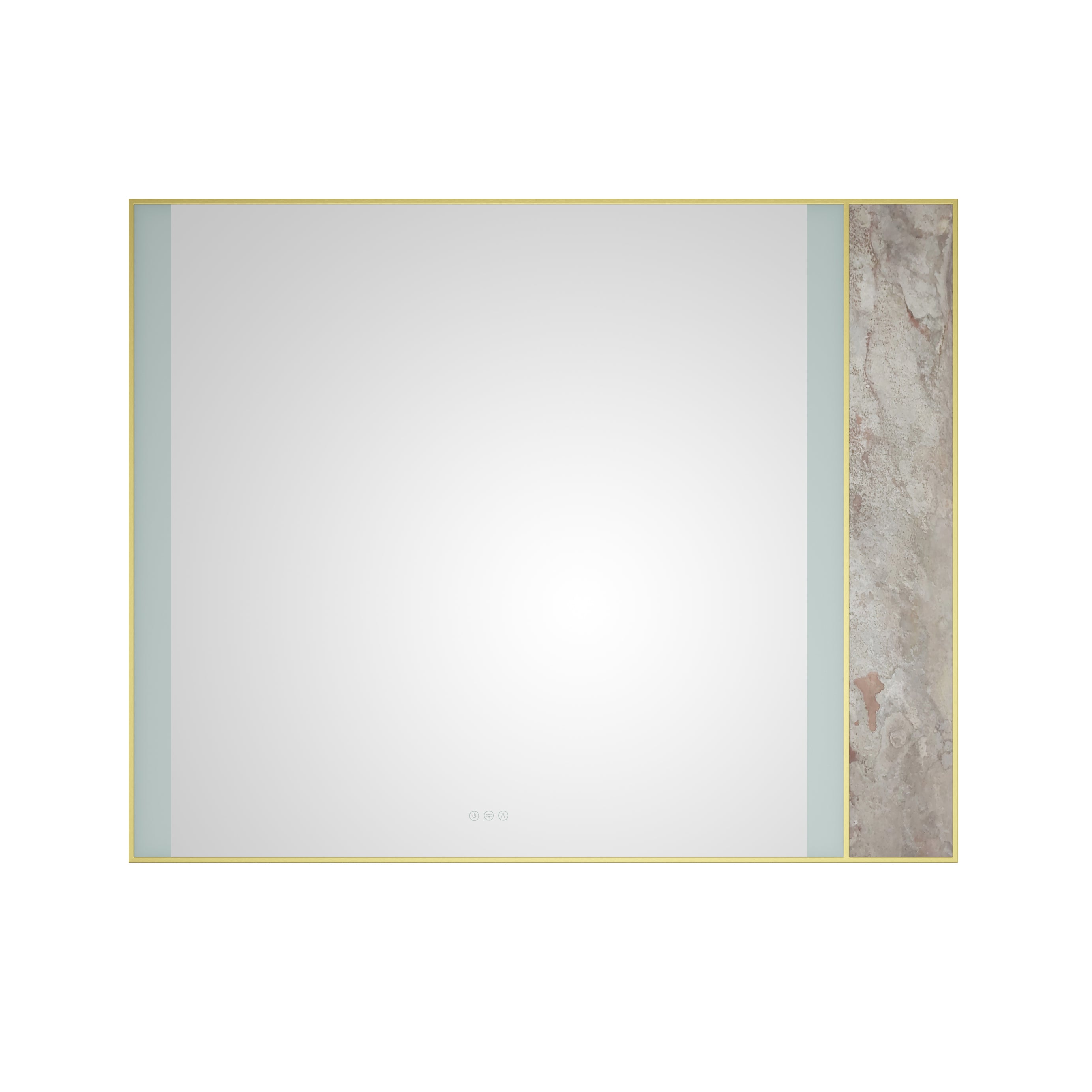 60in. W x 48 in. H  LED Lighted Bathroom Wall Mounted Mirror with High Lumen+Anti-Fog Separately Control Natural stone decoration decoration follows LED changes

bedroom full-length mirror  bathroom l--1