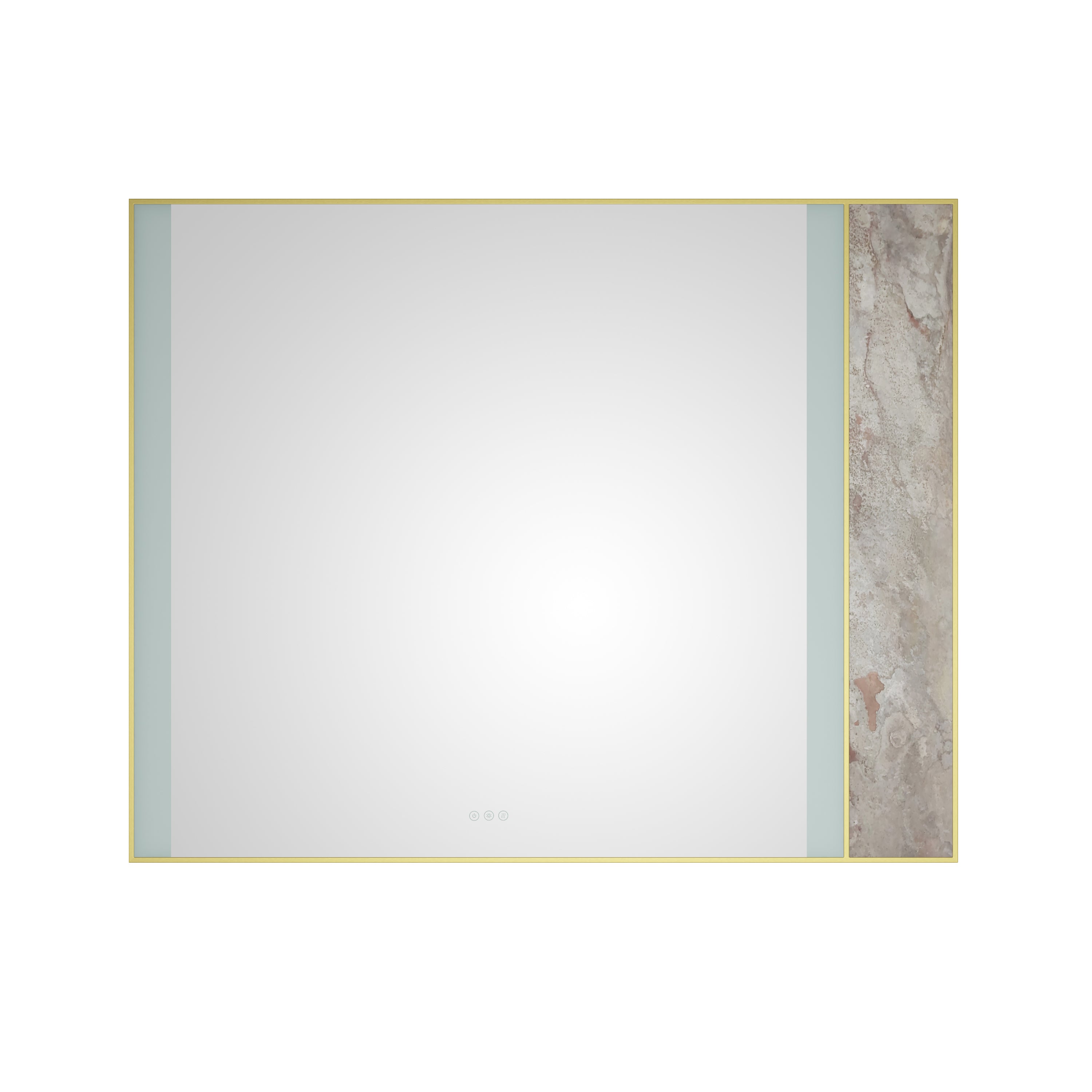 60in. W x 48 in. H  LED Lighted Bathroom Wall Mounted Mirror with High Lumen+Anti-Fog Separately Control Natural stone decoration decoration follows LED changes

bedroom full-length mirror  bathroom l--1