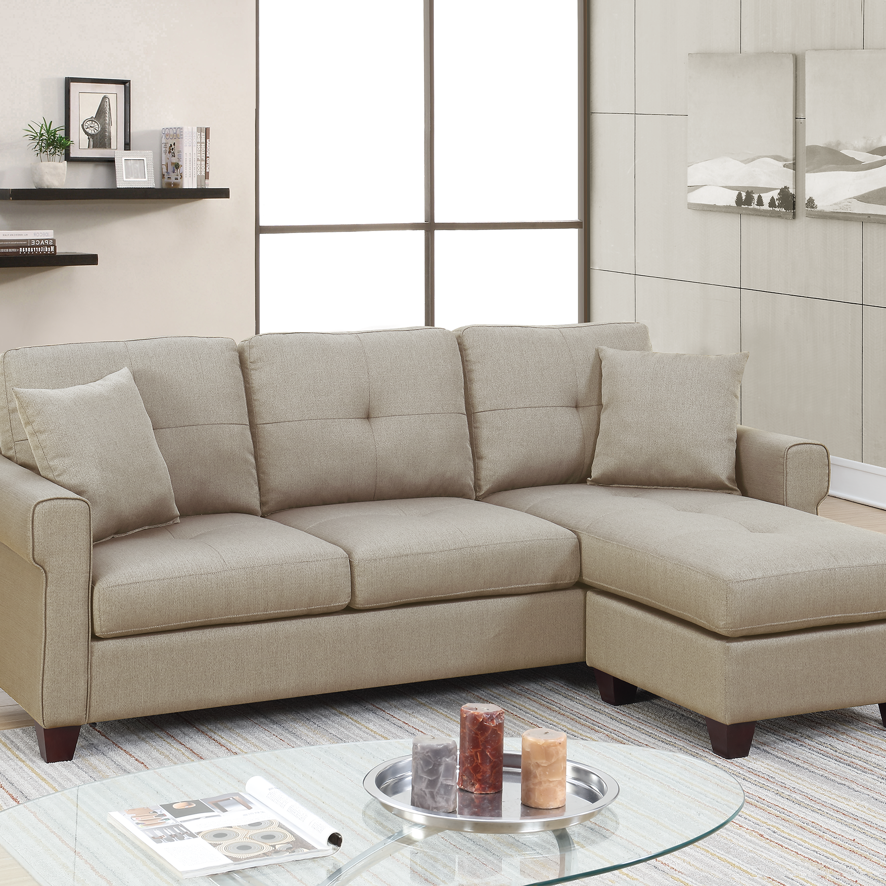 2-PCS SECTIONAL in Beige--1