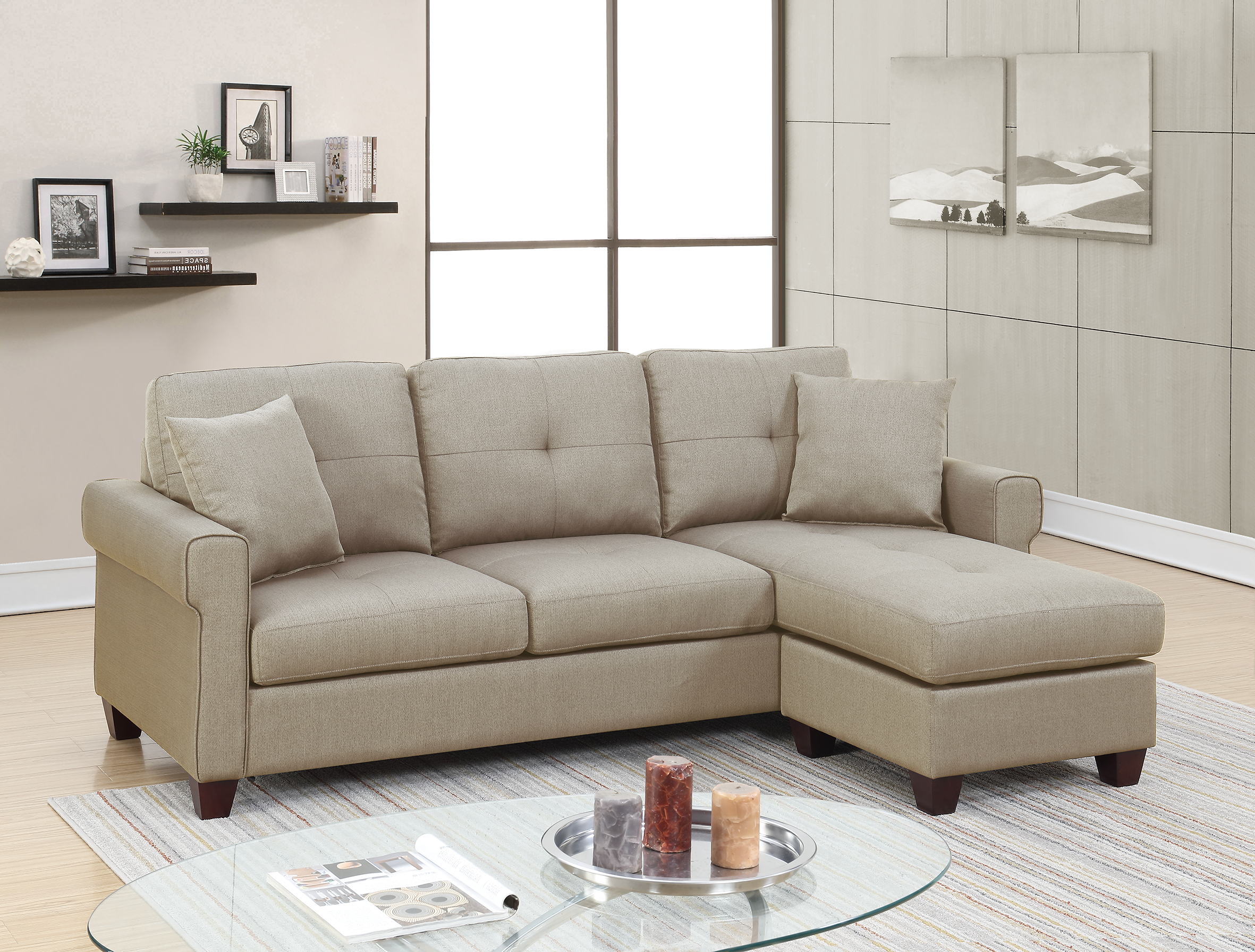 2-PCS SECTIONAL in Beige--1