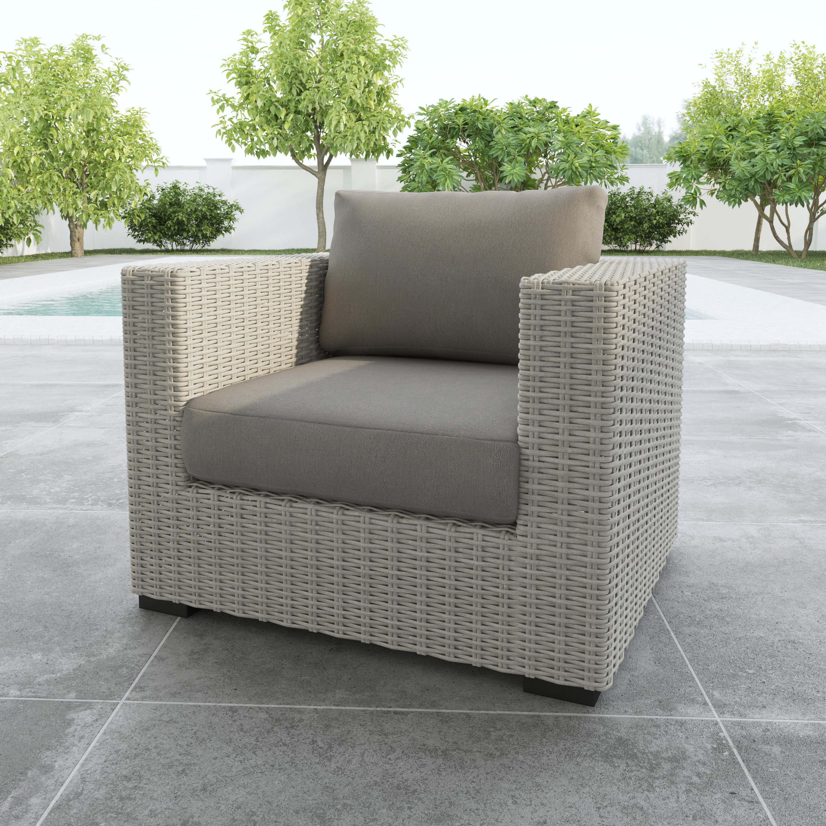 Outdoor Lounge Chair - Chic Design, High-Quality Materials - Deep Cushions, Removable for Easy Storage - Relaxation in Style and Comfort--1