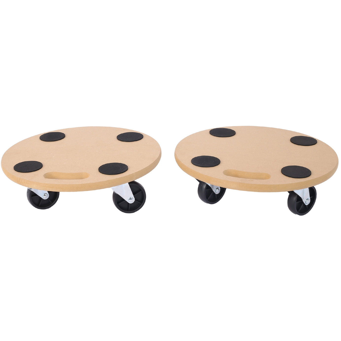 Furniture Moving Dolly, Heavy Duty Wood Rolling Mover with Wheels for Piano Couch Fridge Heavy Items, Securely Holds 500 Lbs (2pcs 15" Round Platform)--1