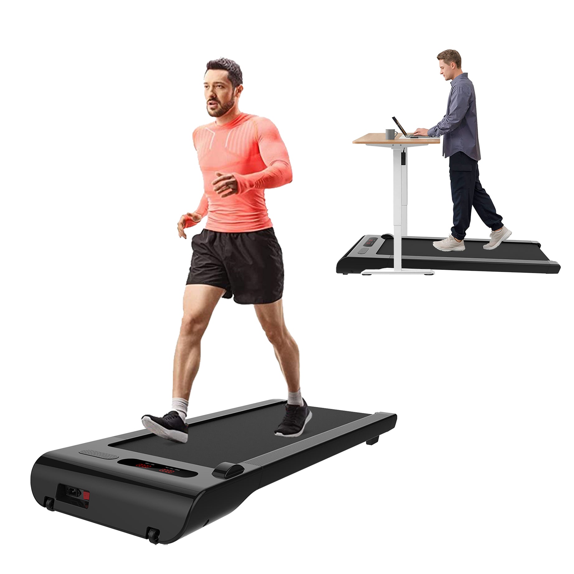 Walking Pad Treadmill Under Desk-Under Desk Treadmill for Office Home,2 in 1 Desk Treadmill Space Saving with Treadmill Mat,Remote Control,LED Display.--1