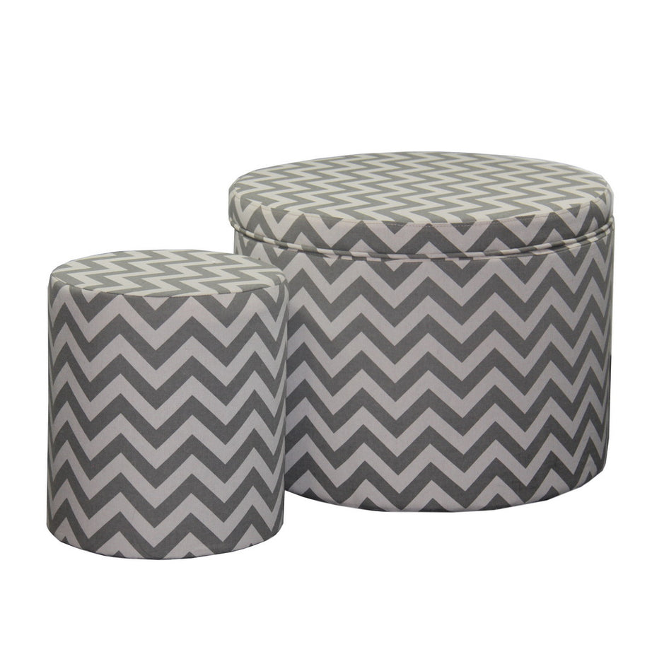 17.35" Tall Storage Ottoman with 1 Seating, Chevron--1