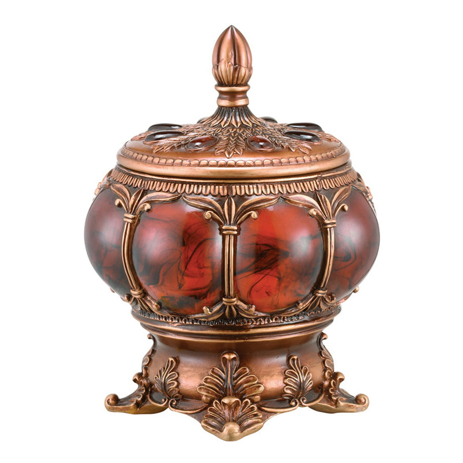 11.5" Tall Polyresin Decorative Jewelry Box, Victorian Style--1