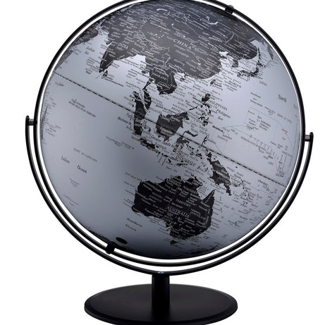 20.5" Tall-black and Silver Globe with 3D Mountain Landscape--1