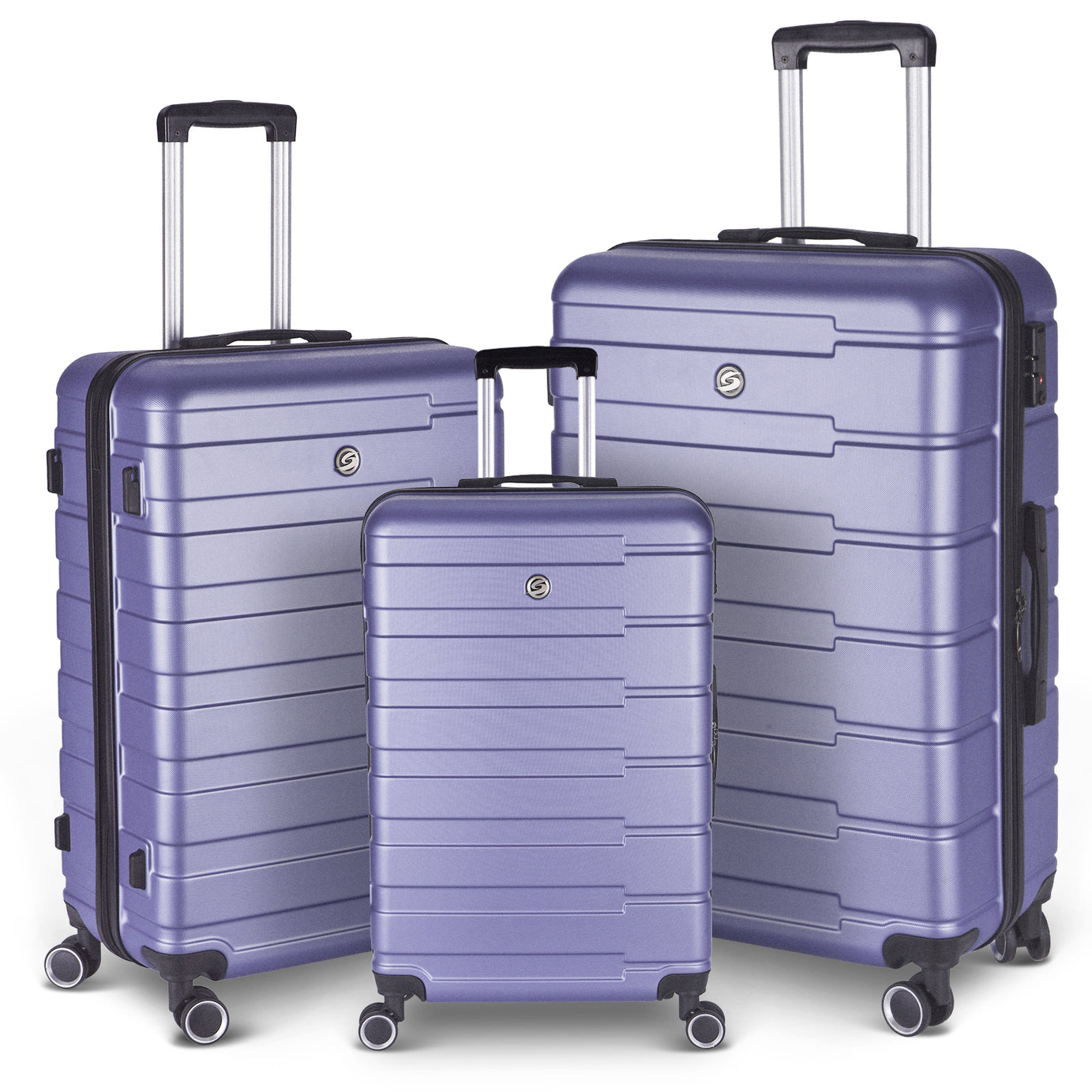 Luggage Suitcase 3 Piece Sets Hardside Carry-on luggage with Spinner Wheels 20"/24"/28"--1