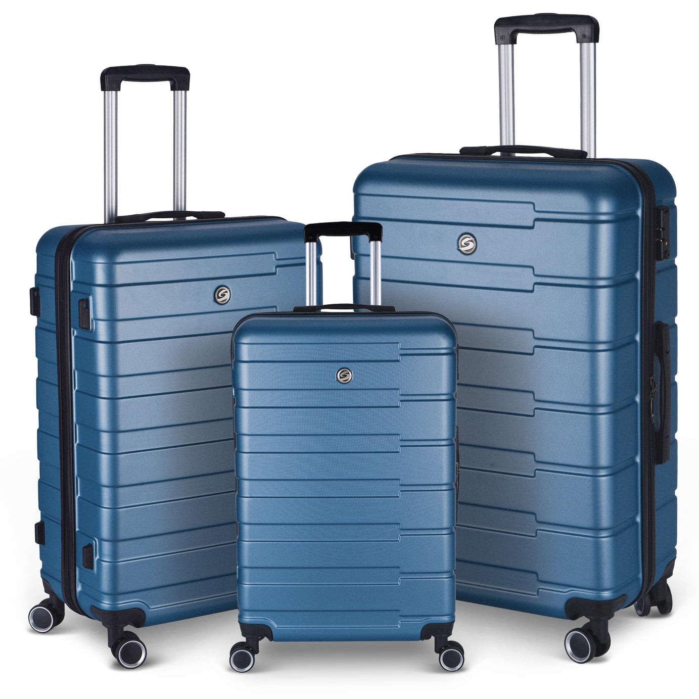 Luggage Suitcase 3 Piece Sets Hardside Carry-on luggage with Spinner Wheels 20"/24"/28"--1