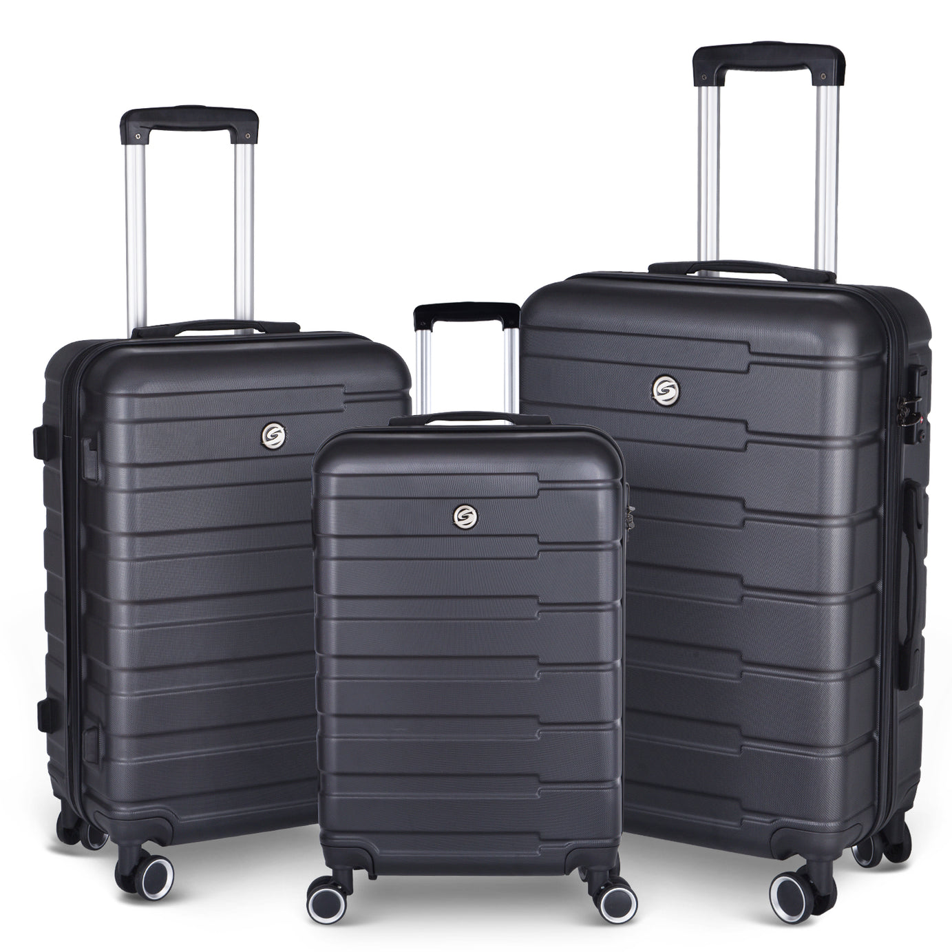 Luggage Suitcase 3 Piece Sets Hardside Carry-on luggage with Spinner Wheels 20"/24"/28"--1