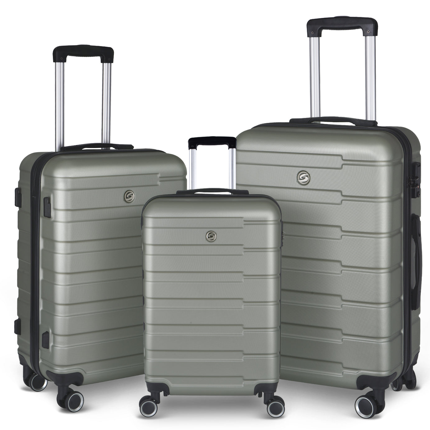 Luggage Suitcase 3 Piece Sets Hardside Carry-on luggage with Spinner Wheels 20"/24"/28"--1