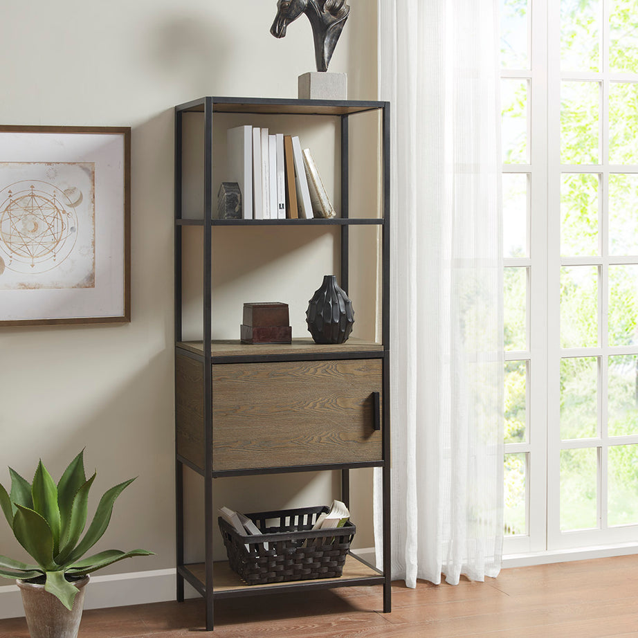 3-Shelf Bookcase with Storage Cabinet--1