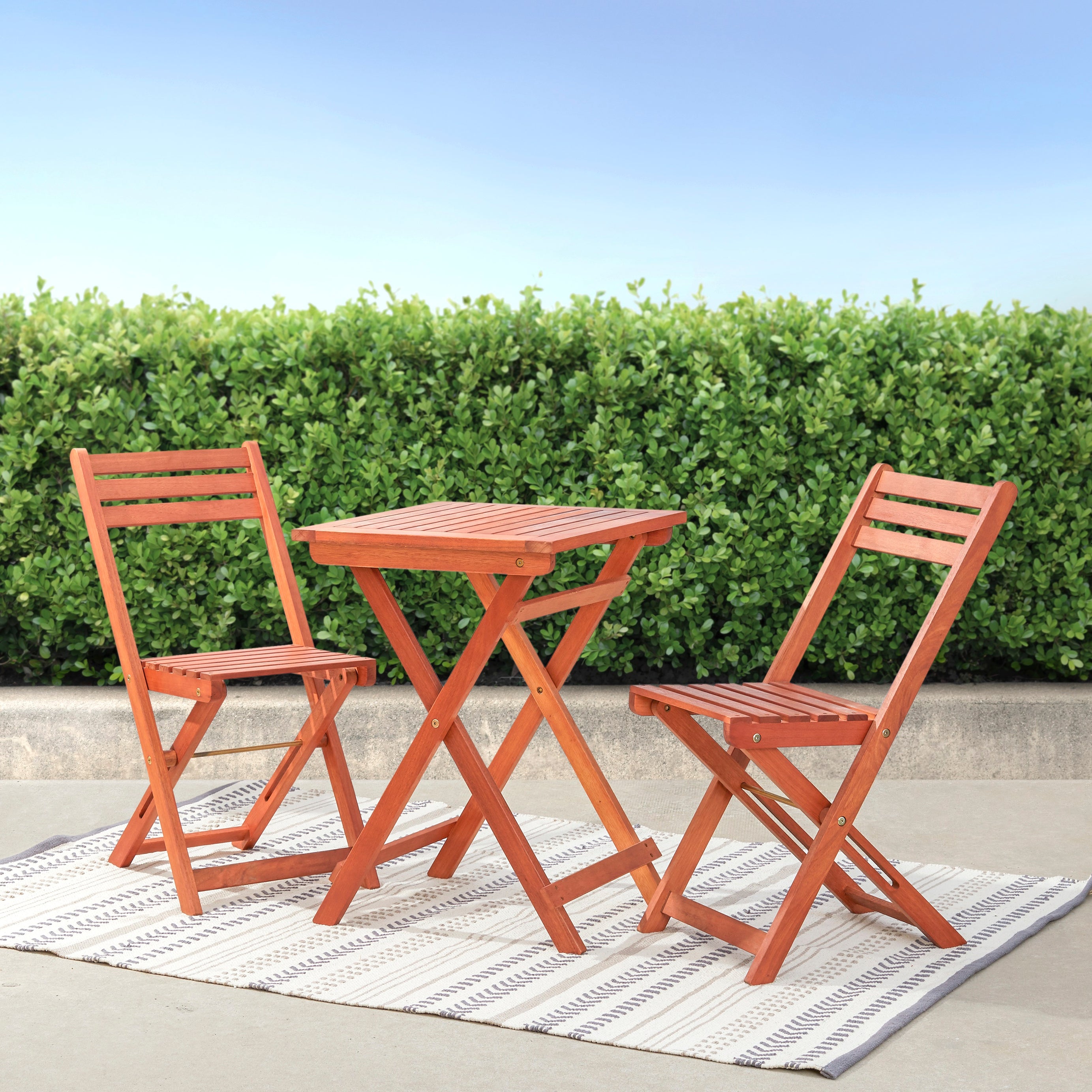 Marco Reddish Brown Balcony Wood Bistro Set--1