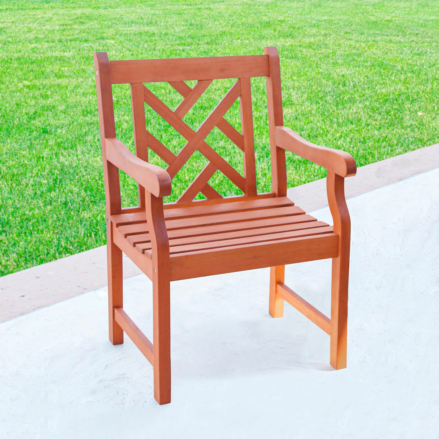 Lidwina Reddish Brown Tropical Wood Patio Armchair--1