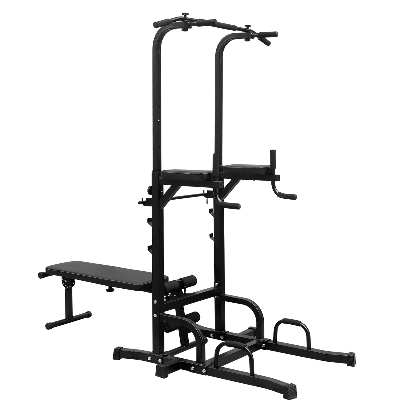 Power Tower Dip Station with Bench Pull Up Bar Stand Adjustable Height Heavy Duty Multi-Function Fitness Training Equipment for Home Office Gym--1